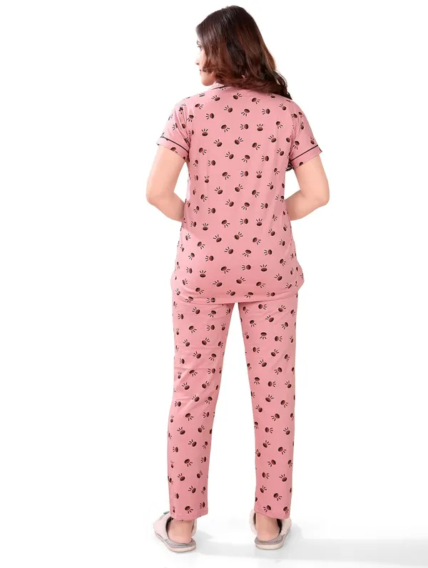 Peach_Two_Way_Lycra_Regular_Fit_Solid_Night_Wear_For_Women