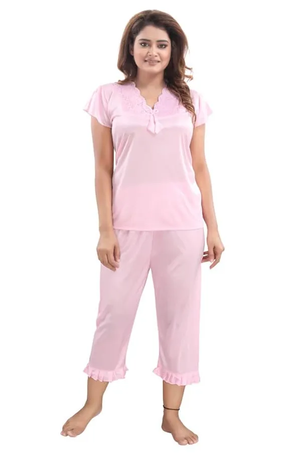Light_Pink_Two_Way_Lycra_Regular_Fit_Solid_Night_Wear_For_Women_(4_pcs)