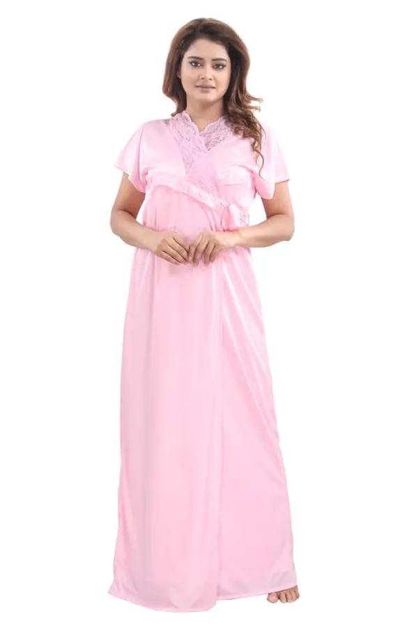 Light_Pink_Two_Way_Lycra_Regular_Fit_Solid_Night_Wear_For_Women_(4_pcs)
