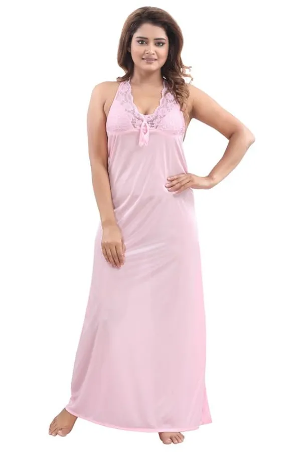 Light_Pink_Two_Way_Lycra_Regular_Fit_Solid_Night_Wear_For_Women_(4_pcs)