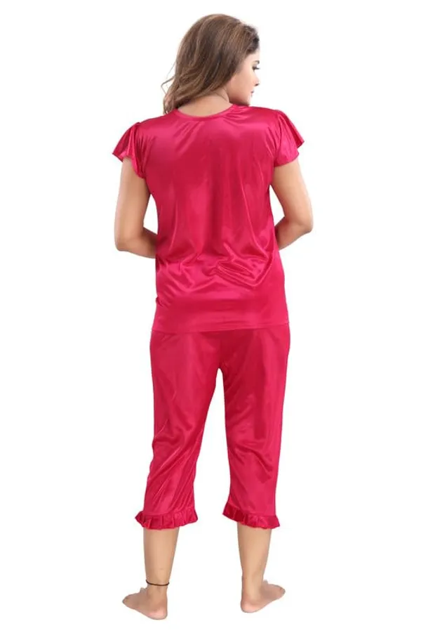 Dark_Pink_Two_Way_Lycra_Regular_Fit_Solid_Night_Wear_For_Women_(4_pcs)