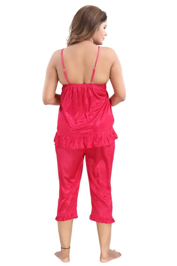 Dark_Pink_Two_Way_Lycra_Regular_Fit_Solid_Night_Wear_For_Women_(4_pcs)