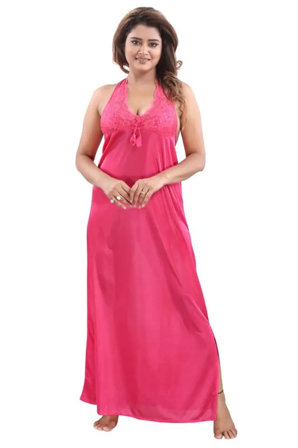 Pink_Two_Way_Lycra_Regular_Fit_Solid_Night_Wear_For_Women_(4_pcs)