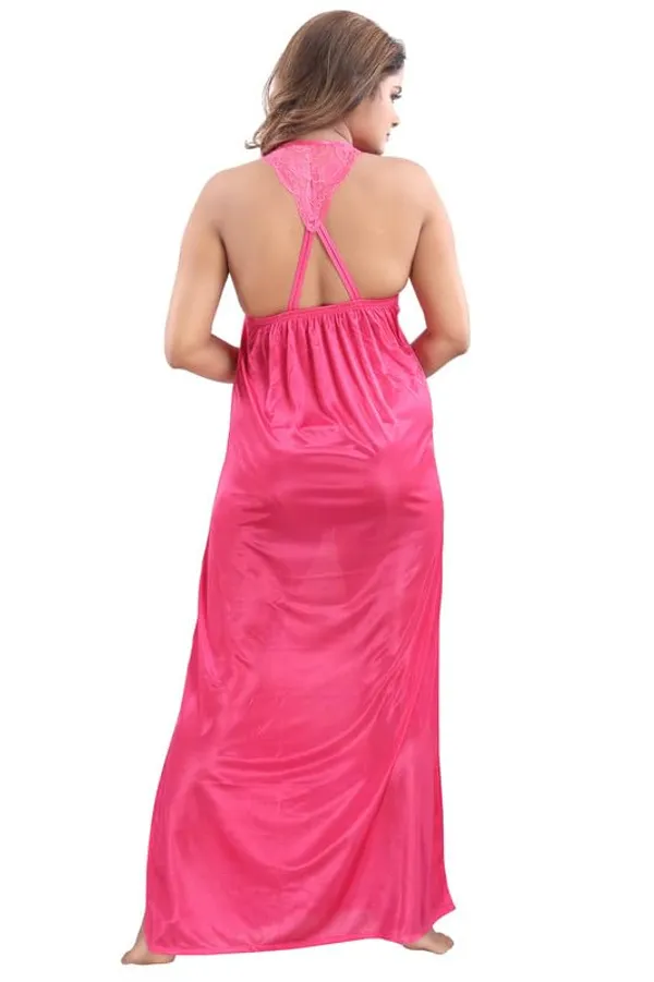 Pink_Two_Way_Lycra_Regular_Fit_Solid_Night_Wear_For_Women_(4_pcs)