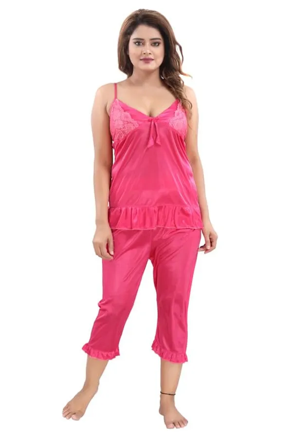 Pink_Two_Way_Lycra_Regular_Fit_Solid_Night_Wear_For_Women_(4_pcs)