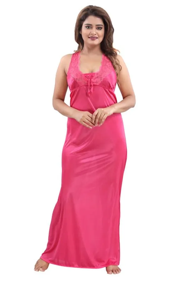 Pink_Two_Way_Lycra_Regular_Fit_Solid_Night_Wear_For_Women_(4_pcs)