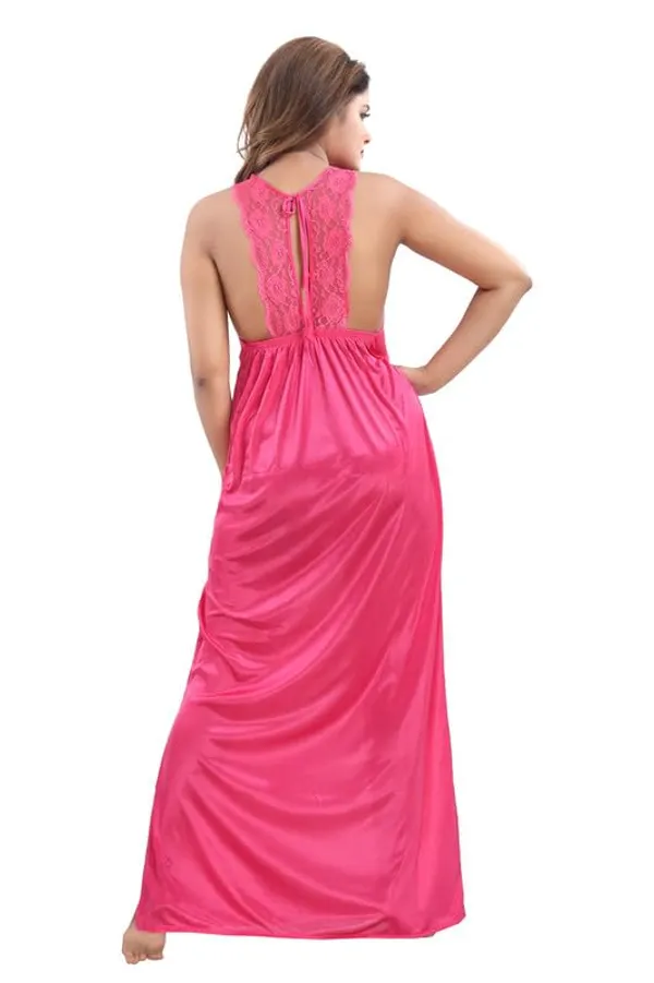 Pink_Two_Way_Lycra_Regular_Fit_Solid_Night_Wear_For_Women_(4_pcs)