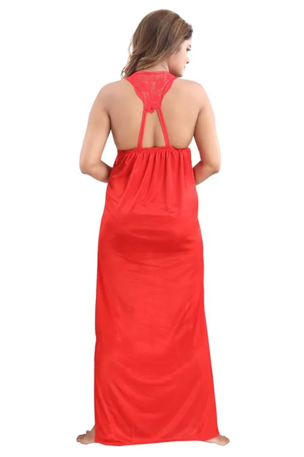 Red_Two_Way_Lycra_Regular_Fit_Solid_Night_Wear_For_Women_(4_pcs)