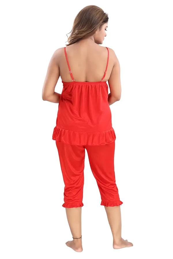 Red_Two_Way_Lycra_Regular_Fit_Solid_Night_Wear_For_Women_(4_pcs)
