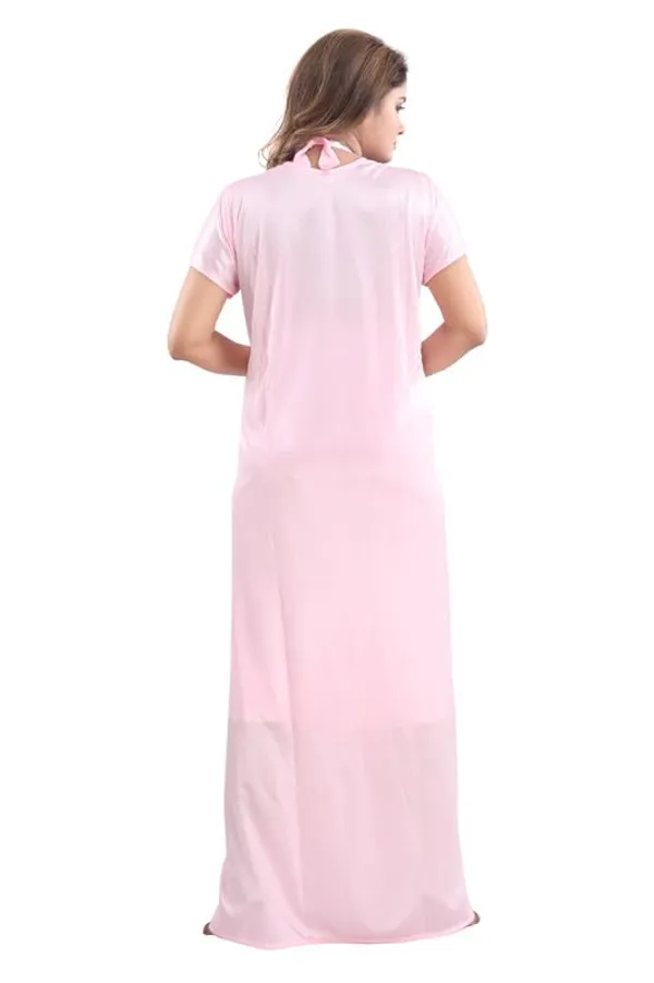 Light_Pink_Two_Way_Lycra_Regular_Fit_Solid_Night_Wear_For_Women_(4_pcs)
