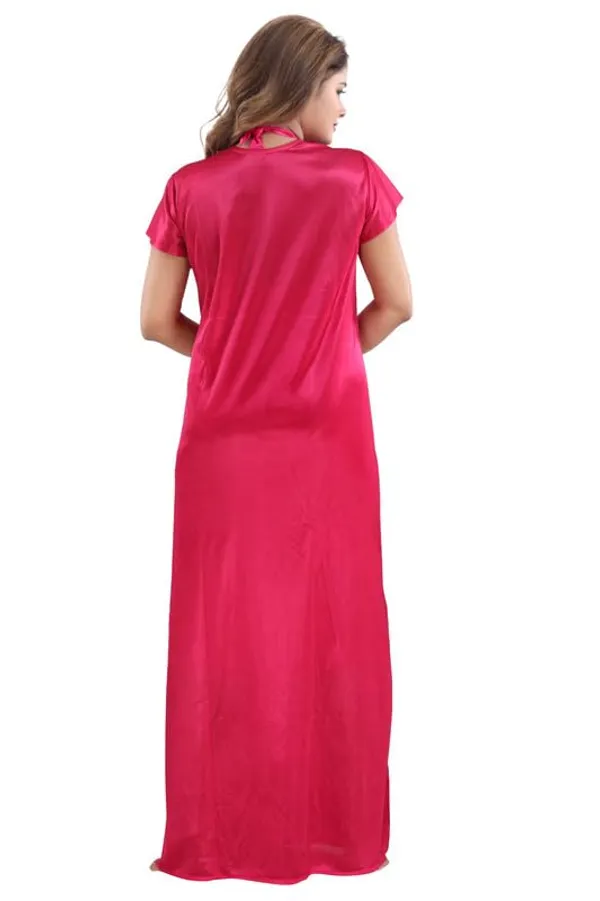 Dark_Pink_Two_Way_Lycra_Regular_Fit_Solid_Night_Wear_For_Women_(4_pcs)