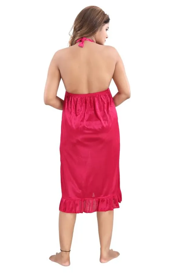 Dark_Pink_Two_Way_Lycra_Regular_Fit_Solid_Night_Wear_For_Women_(4_pcs)
