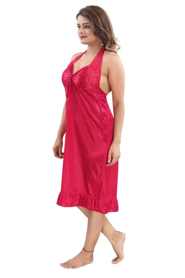 Dark_Pink_Two_Way_Lycra_Regular_Fit_Solid_Night_Wear_For_Women_(4_pcs)