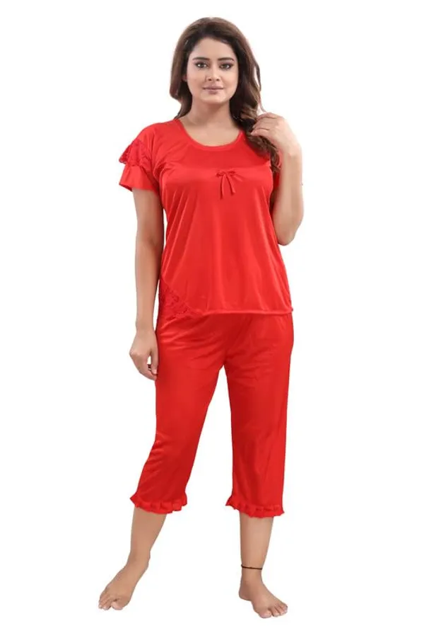 Red_Two_Way_Lycra_Regular_Fit_Solid_Night_Wear_For_Women_(4_pcs)
