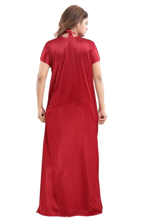 Maroon_Two_Way_Lycra_Regular_Fit_Solid_Night_Wear_For_Women_(4_pcs)