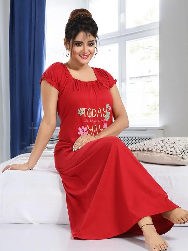Maroon_Two_Way_Lycra_Regular_Fit_Solid_Night_Wear_For_Women