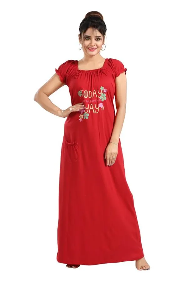 Maroon_Two_Way_Lycra_Regular_Fit_Solid_Night_Wear_For_Women