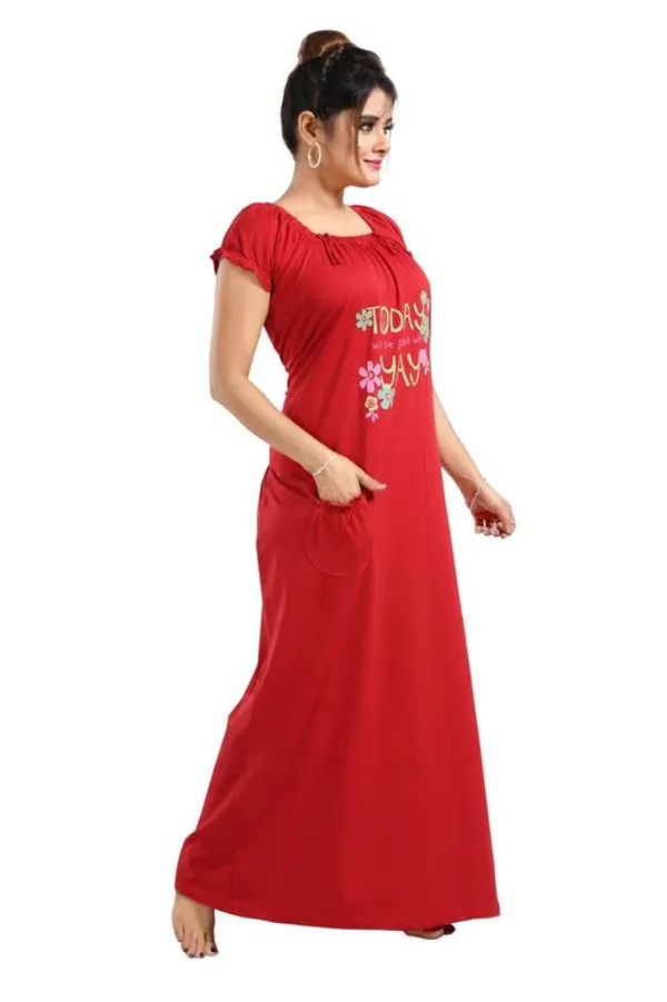 Maroon_Two_Way_Lycra_Regular_Fit_Solid_Night_Wear_For_Women