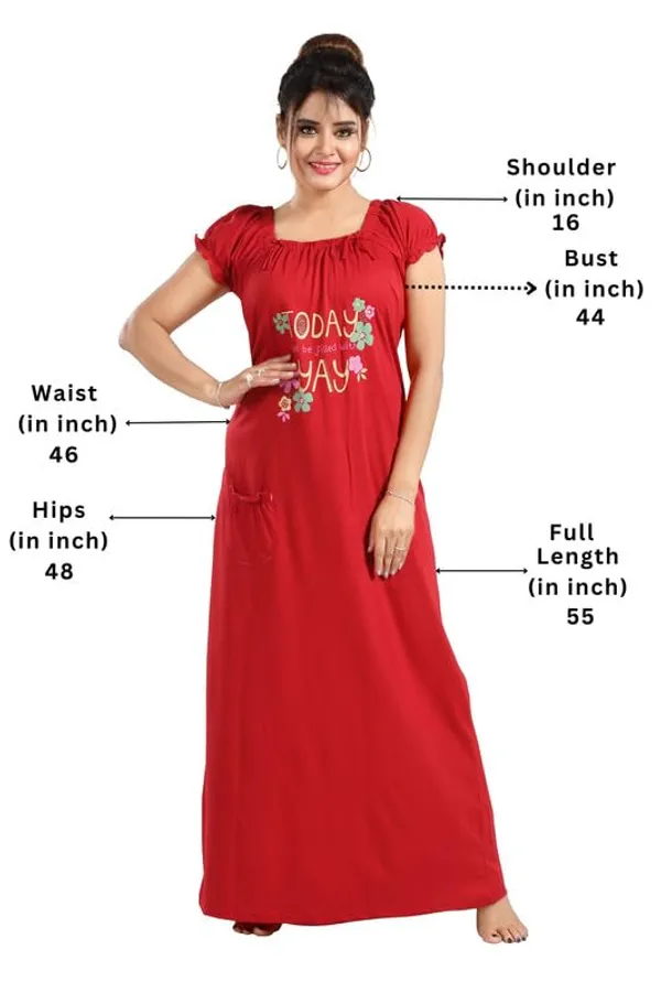 Maroon_Two_Way_Lycra_Regular_Fit_Solid_Night_Wear_For_Women