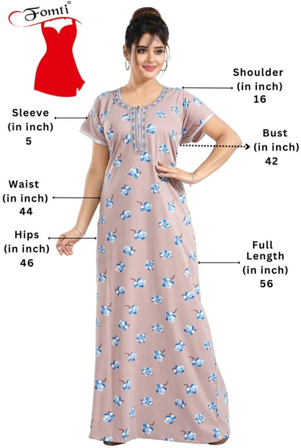 Beige_Cotton_Printed_Regular_Fit_Nighty_For_Women