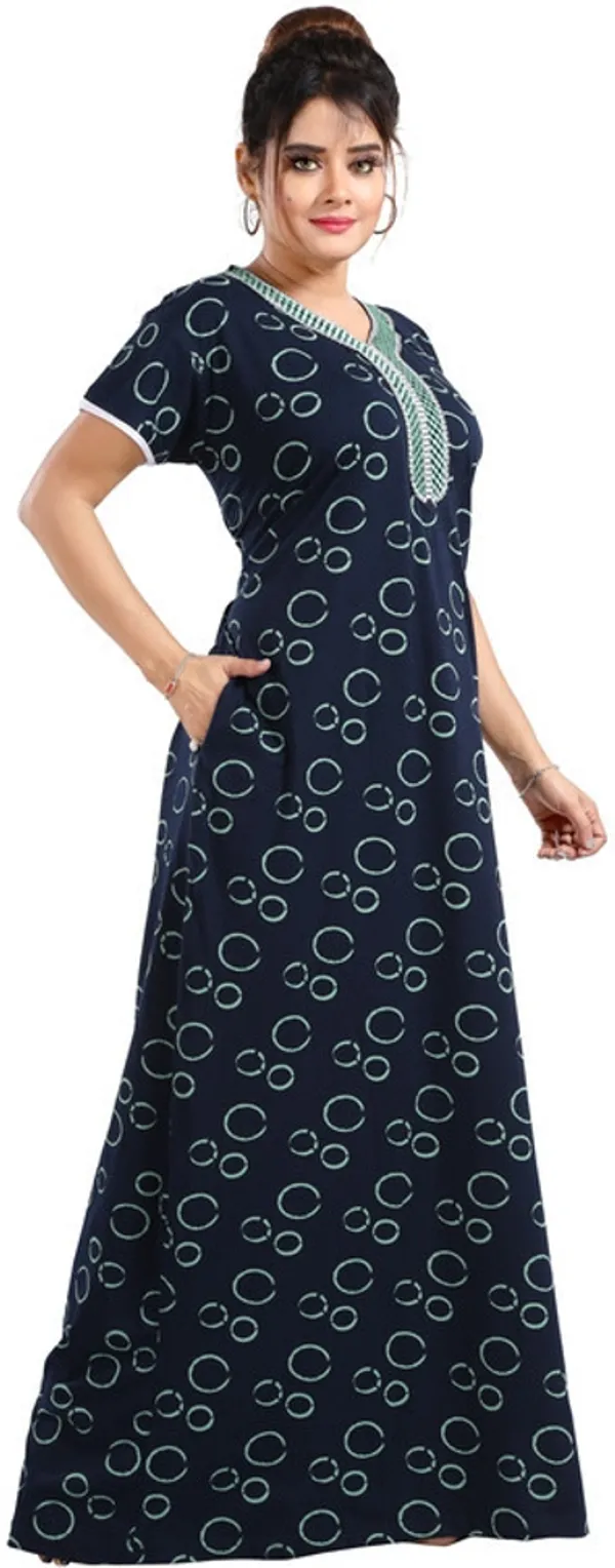 Dark_Blue_Cotton_Printed_Regular_Fit_Nighty_For_Women