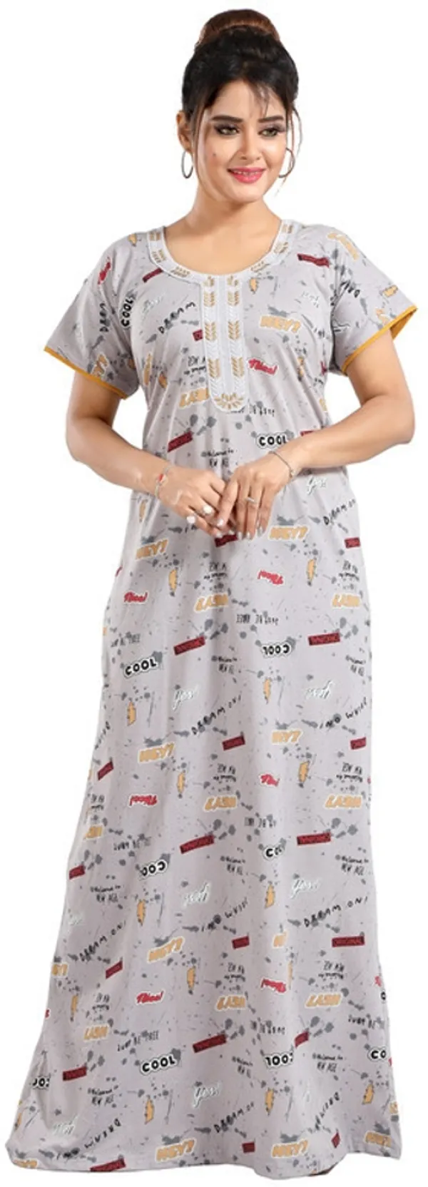 Grey_Cotton_Printed_Regular_Fit_Nighty_For_Women
