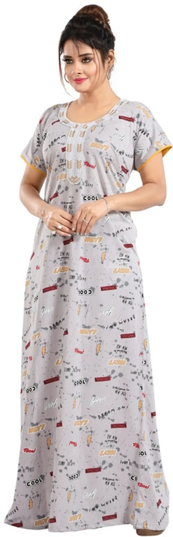 Grey_Cotton_Printed_Regular_Fit_Nighty_For_Women