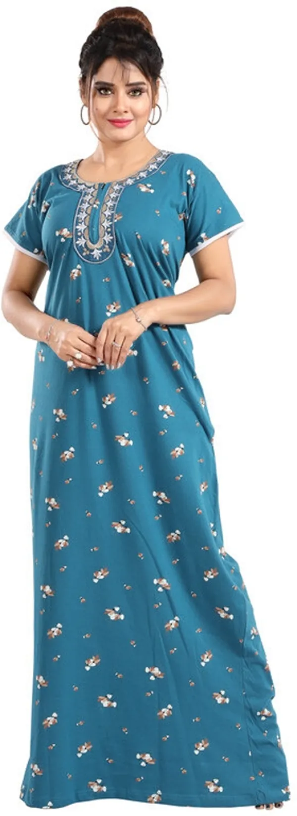 Blue_Cotton_Printed_Regular_Fit_Nighty_For_Women