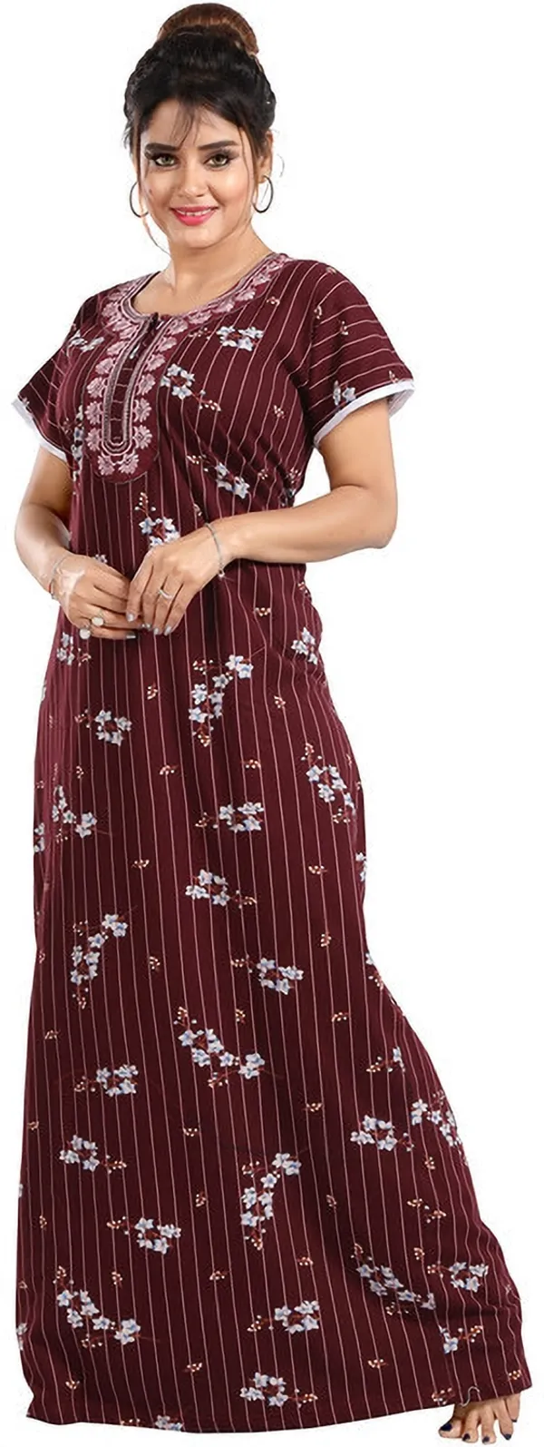 Maroon_Cotton_Printed_Regular_Fit_Nighty_For_Women