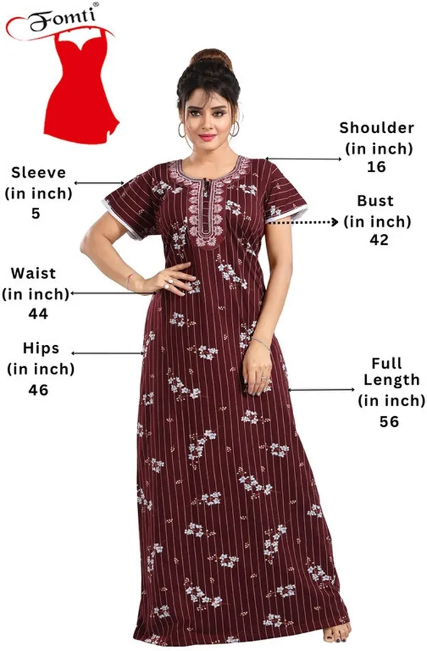 Maroon_Cotton_Printed_Regular_Fit_Nighty_For_Women