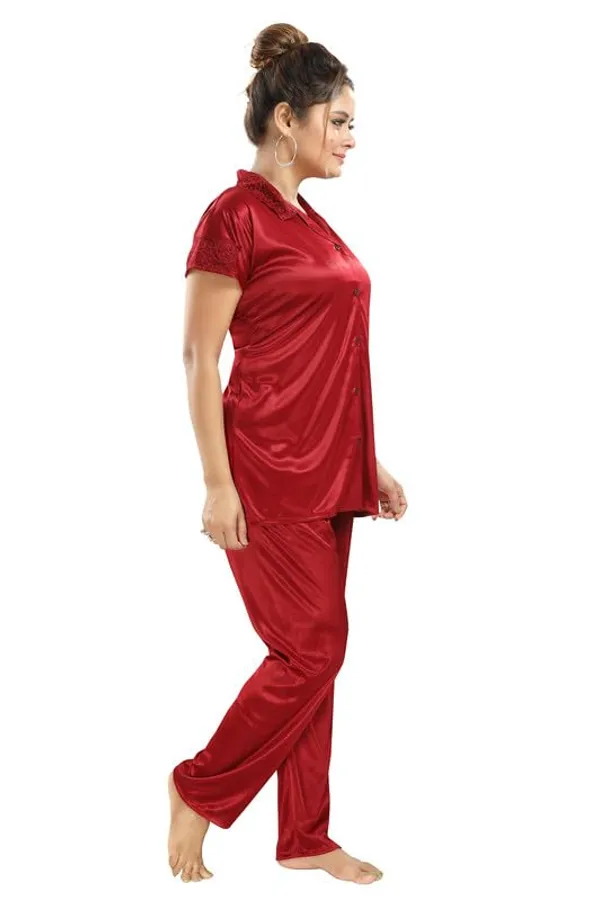 Maroon_Two_Way_Lycra_Regular_Fit_Solid_Night_Wear_For_Women