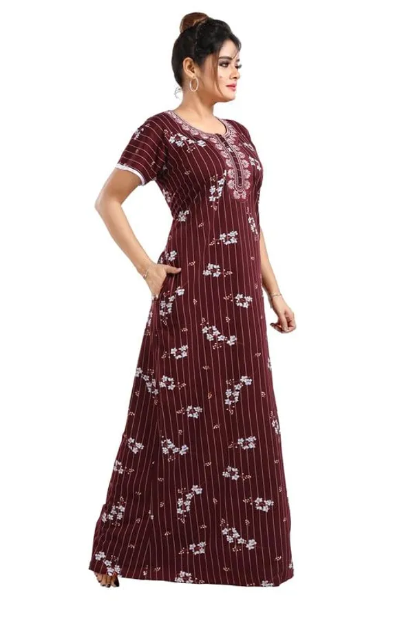 Maroon_Two_Way_Lycra_Regular_Fit_Solid_Night_Wear_For_Women