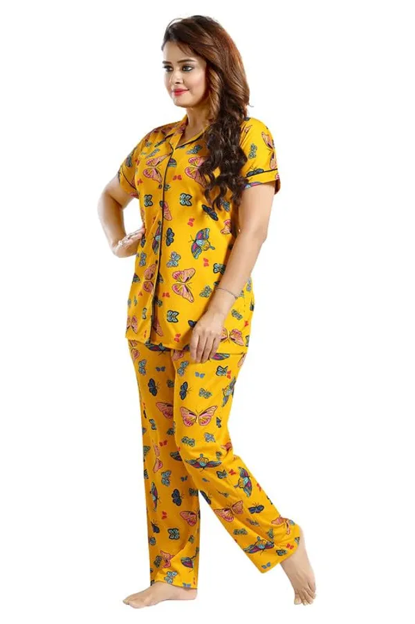 Yellow_Two_Way_Lycra_Regular_Fit_Solid_Night_Wear_For_Women