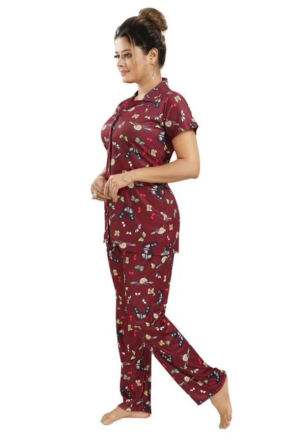 Maroon_Two_Way_Lycra_Regular_Fit_Solid_Night_Wear_For_Women