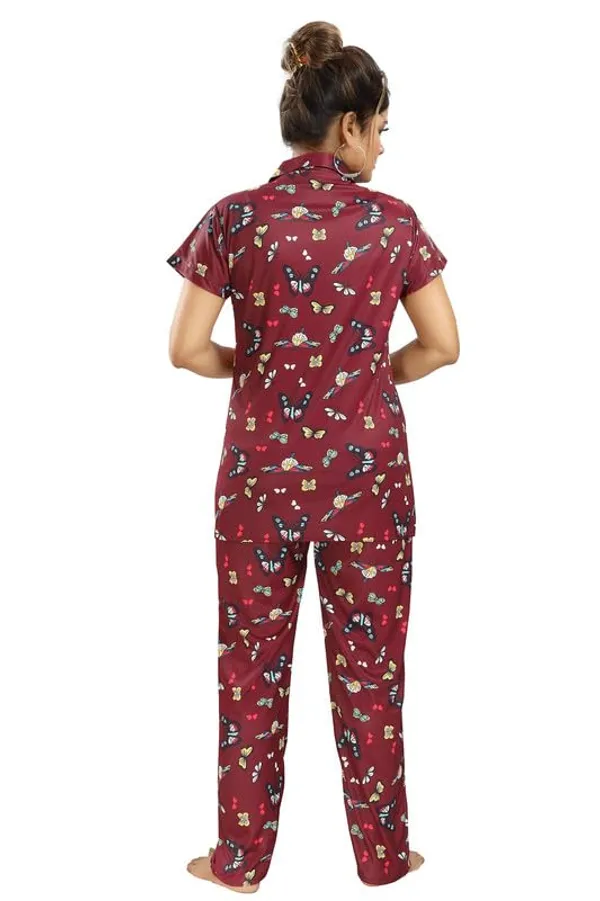 Maroon_Two_Way_Lycra_Regular_Fit_Solid_Night_Wear_For_Women