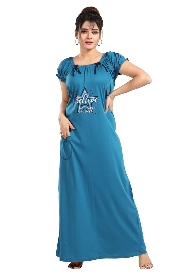 Turquoise_Two_Way_Lycra_Regular_Fit_Solid_Night_Wear_For_Women