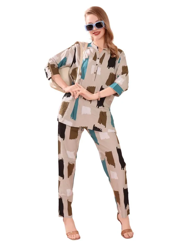 Beige_Two_Way_Lycra_Regular_Fit_Solid_Night_Wear_For_Women