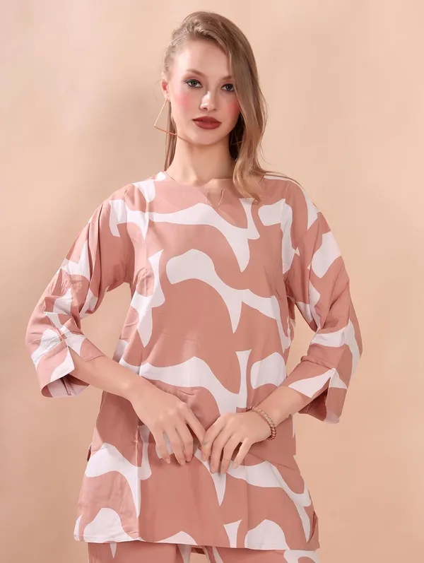 Light_Brown_Two_Way_Lycra_Regular_Fit_Solid_Night_Wear_For_Women