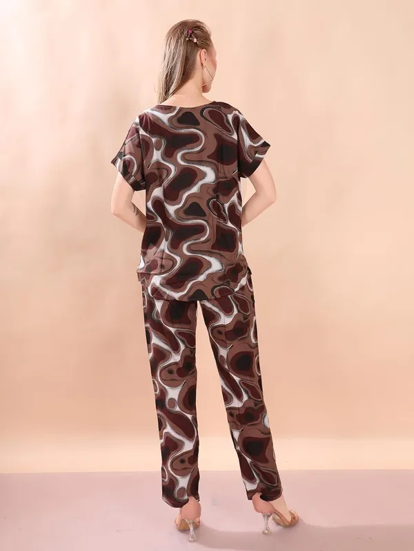 Dark_Brown_Two_Way_Lycra_Regular_Fit_Solid_Night_Wear_For_Women