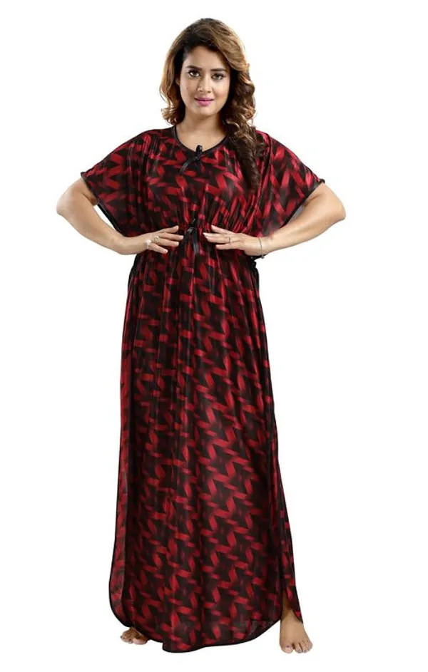 Maroon_Two_Way_Lycra_Regular_Fit_Solid_Night_Wear_For_Women