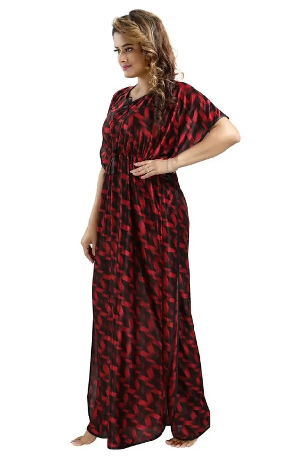 Maroon_Two_Way_Lycra_Regular_Fit_Solid_Night_Wear_For_Women
