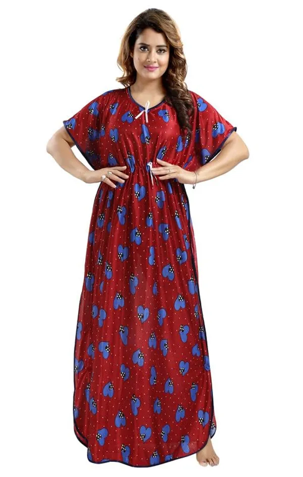 Maroon_Two_Way_Lycra_Regular_Fit_Solid_Night_Wear_For_Women