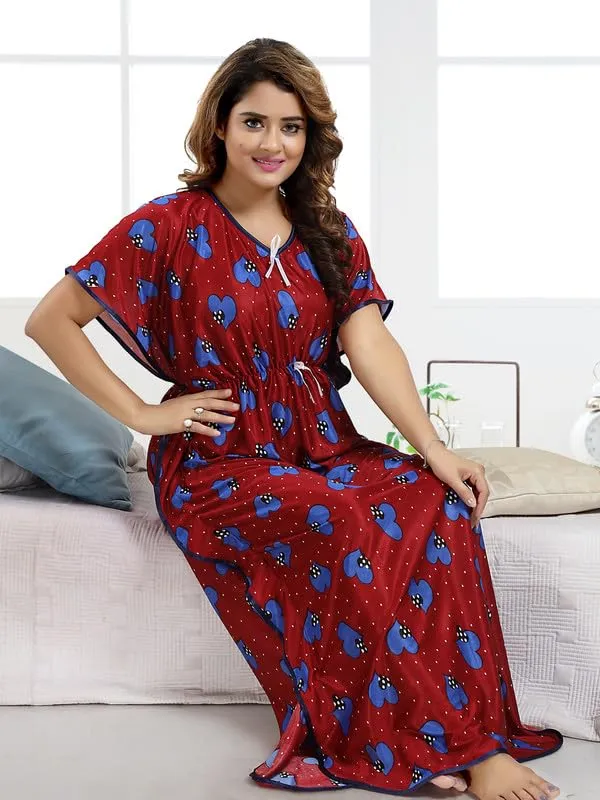 Maroon_Two_Way_Lycra_Regular_Fit_Solid_Night_Wear_For_Women