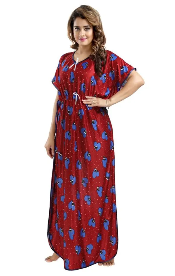 Maroon_Two_Way_Lycra_Regular_Fit_Solid_Night_Wear_For_Women