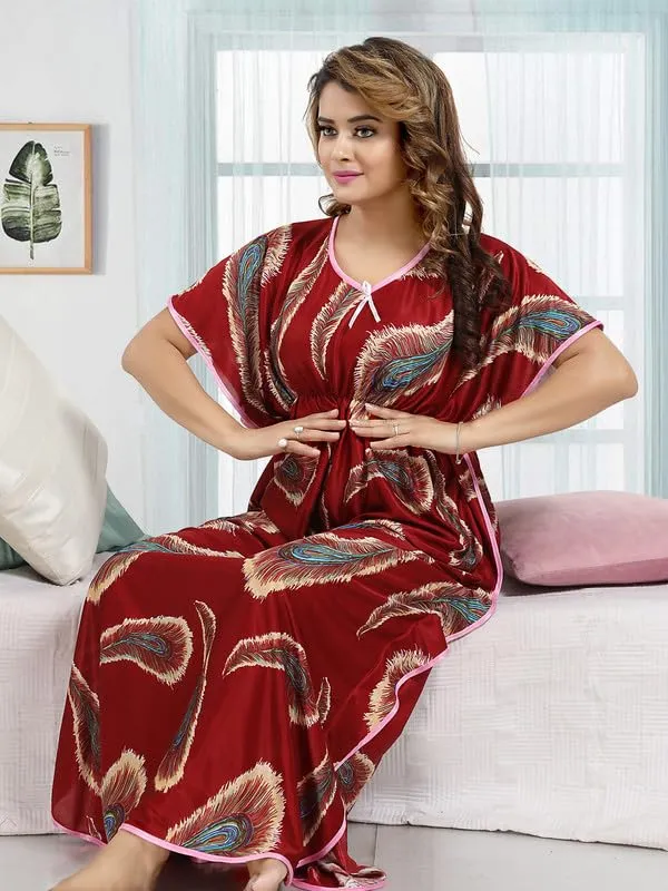 Maroon_Two_Way_Lycra_Regular_Fit_Solid_Night_Wear_For_Women