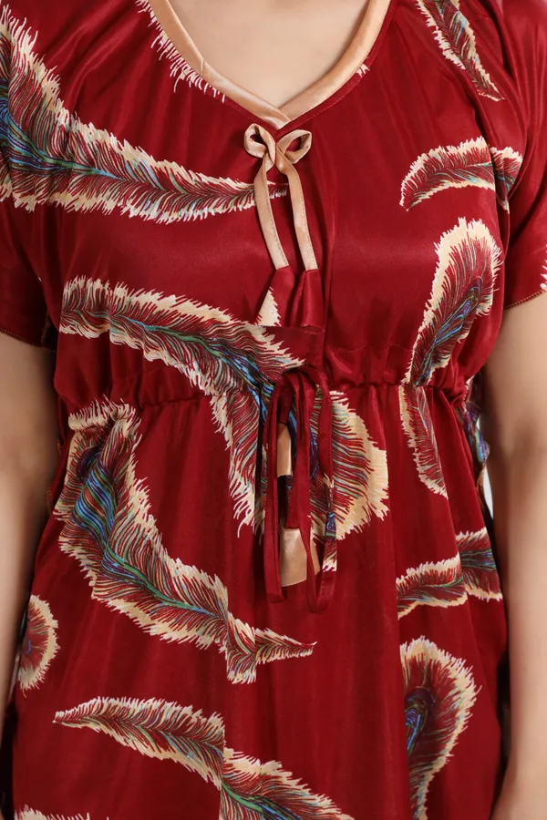 Maroon_Satin_Printed_Regular_Fit_Nighty_Set_For_Women_(_Pack_Of_2_)