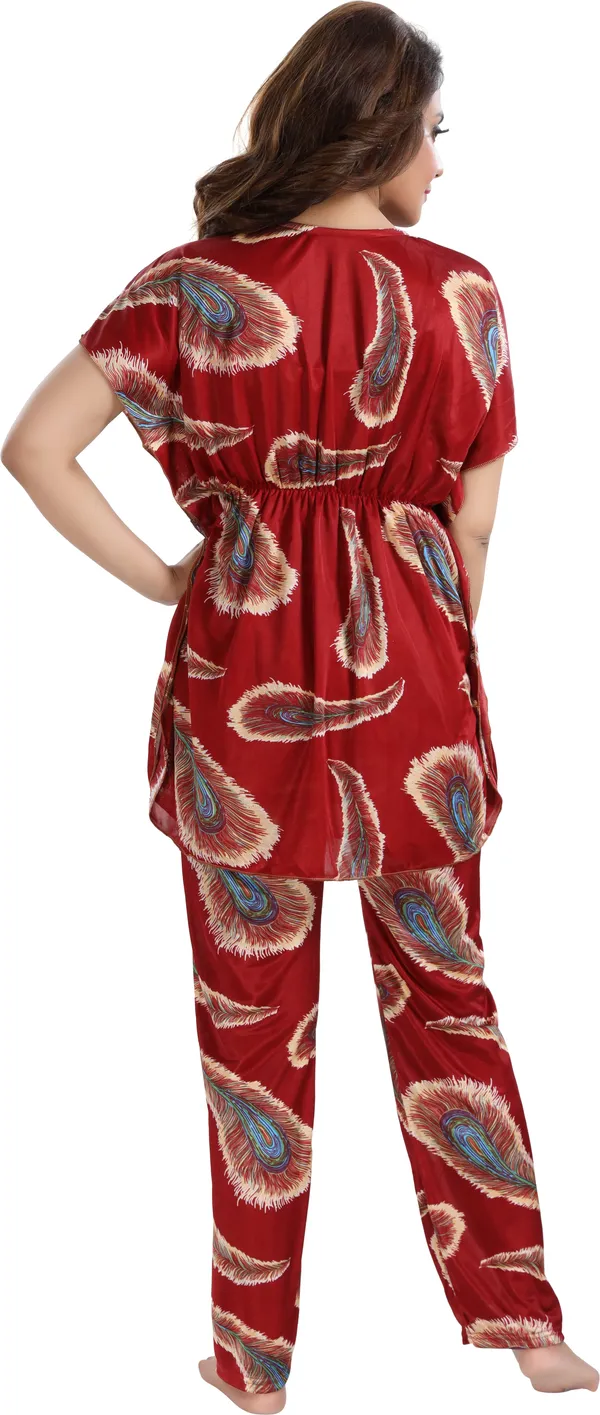 Maroon_Satin_Printed_Regular_Fit_Nighty_Set_For_Women_(_Pack_Of_2_)