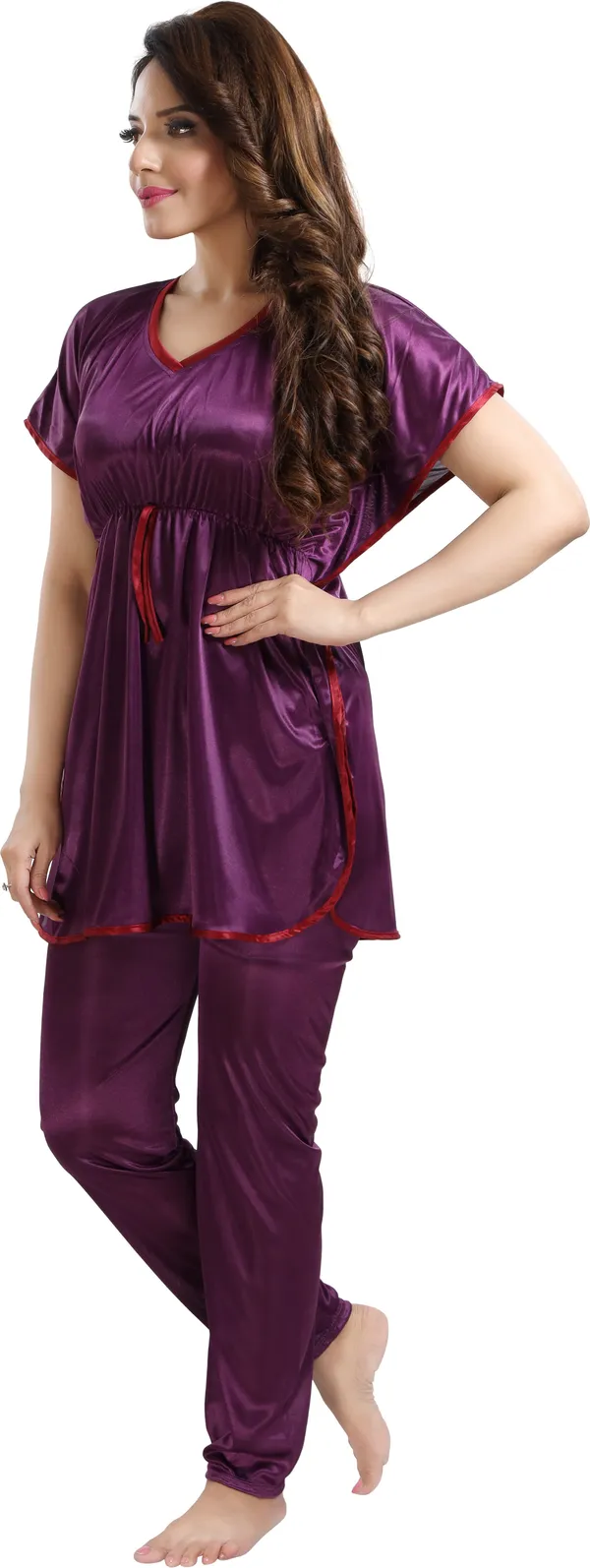 Purple_Satin_Printed_Regular_Fit_Nighty_Set_For_Women_