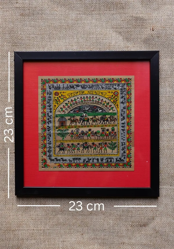 Wall_hanging_with_new_framed_design_Talpatra_(Palm_leaf)_painting_of_Tribal_Art