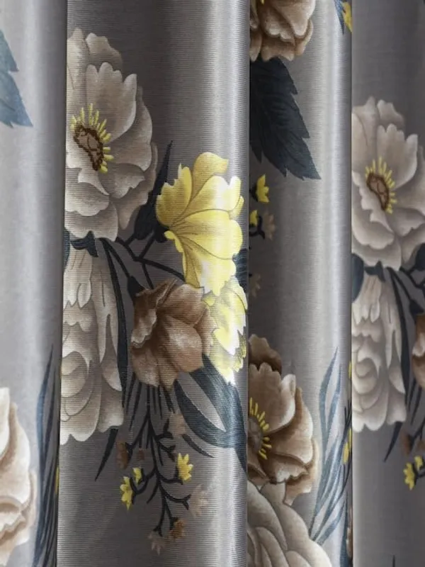 Pack_of_2_Grey_Floral_Room_Darkening_Curtain